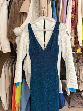 Missoni Teal Sparkle V-Neck Maxi Dress